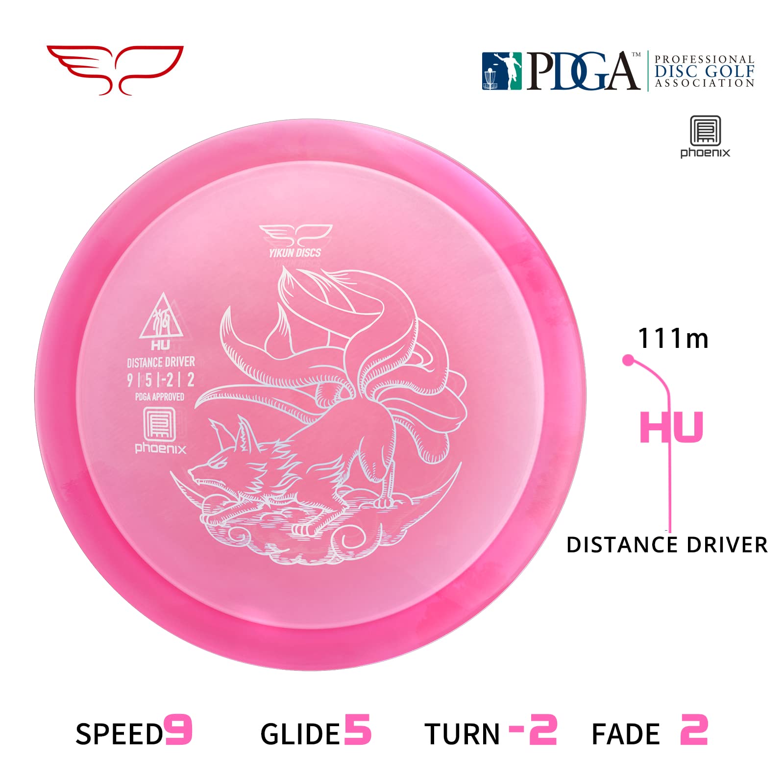 Yikun Disc Golf Driver|Professional PDGA Approved Discs Golf|Phoenix Line Distance Driver|170-175g | Fairway Golf Disc Perfect for Outdoor Games and Competition[Dics Shade Color May Vary]