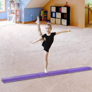 JupiterForce 9ft Folding Balance Beam Folding Gymnastic Beam Extra Firm Foam Anti-Slip Bottom Floor Equipment Easy to Store&Carry for Home Training, Exercise, Kids, Adult (9 Feet)