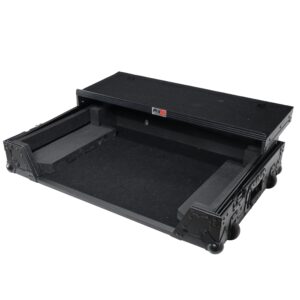 ProX XS-XDJRX3WLTBL ATA Flight Case For Pioneer DDJ-REV5 XDJ-RX3 DJ Controller w/Laptop Shelf, 1U Rack Space & Wheels Black