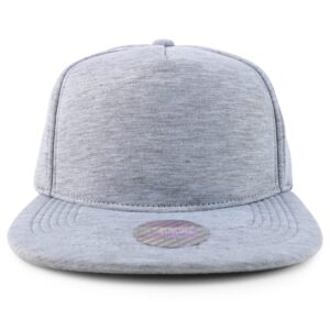 Trendy Apparel Shop XXL Oversize Flatbill Structured Foam Snapback Cap - Heather Grey - 2XL