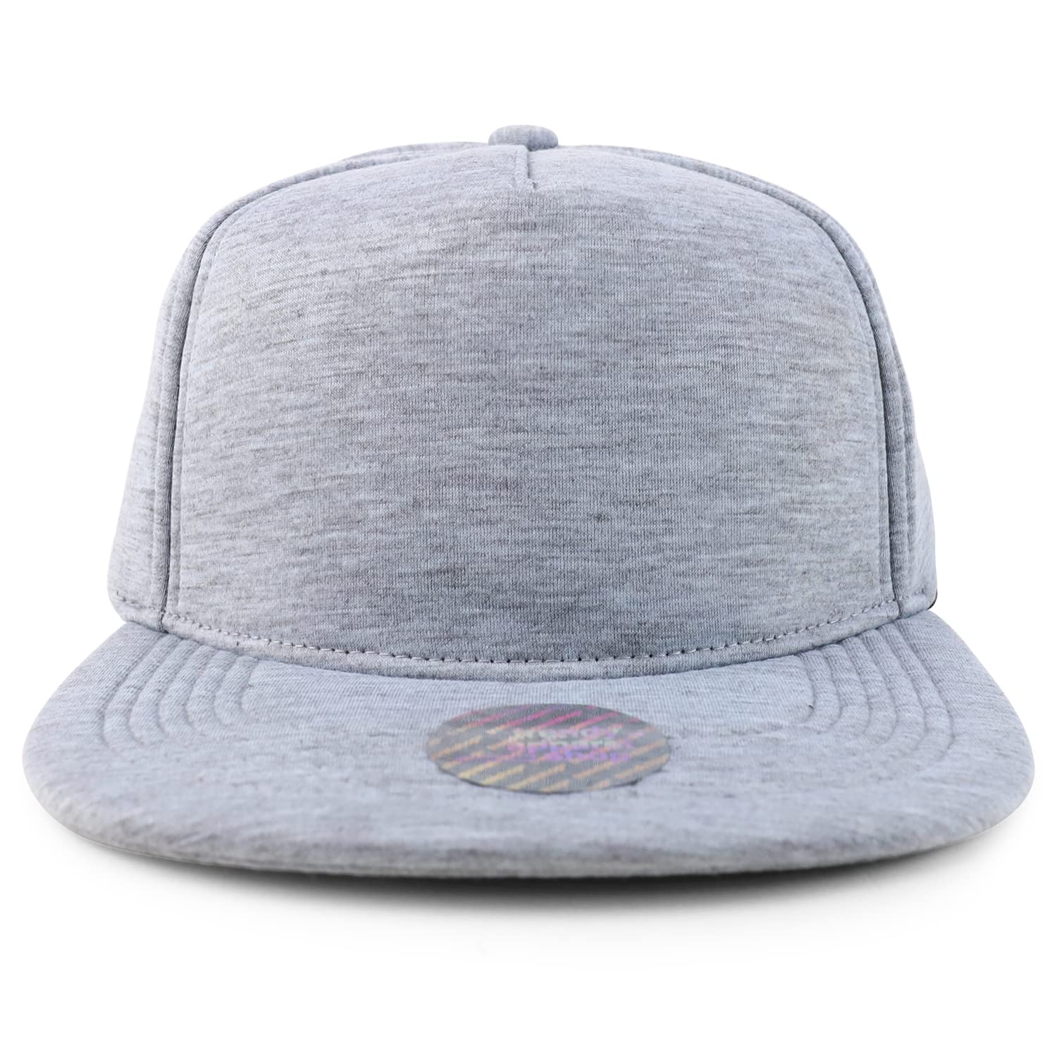 Trendy Apparel Shop XXL Oversize Flatbill Structured Foam Snapback Cap - Heather Grey - 2XL