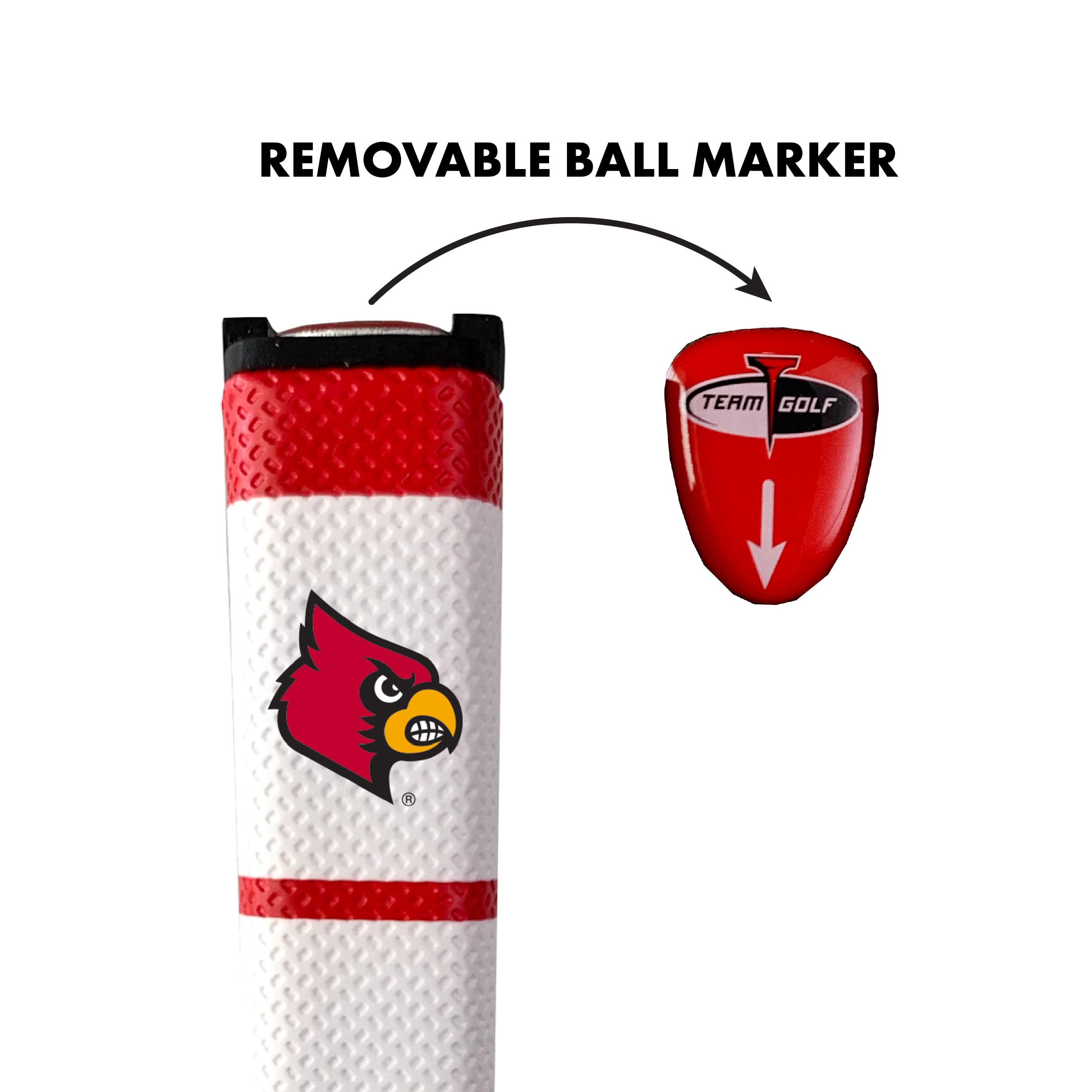 Team Golf NCAA LOUISVILLE Golf Putter Grip Team Golf NCAA Golf Putter Grip (Multi Colored) with Removable Ball Marker, Durable Wide Grip & Easy to Control