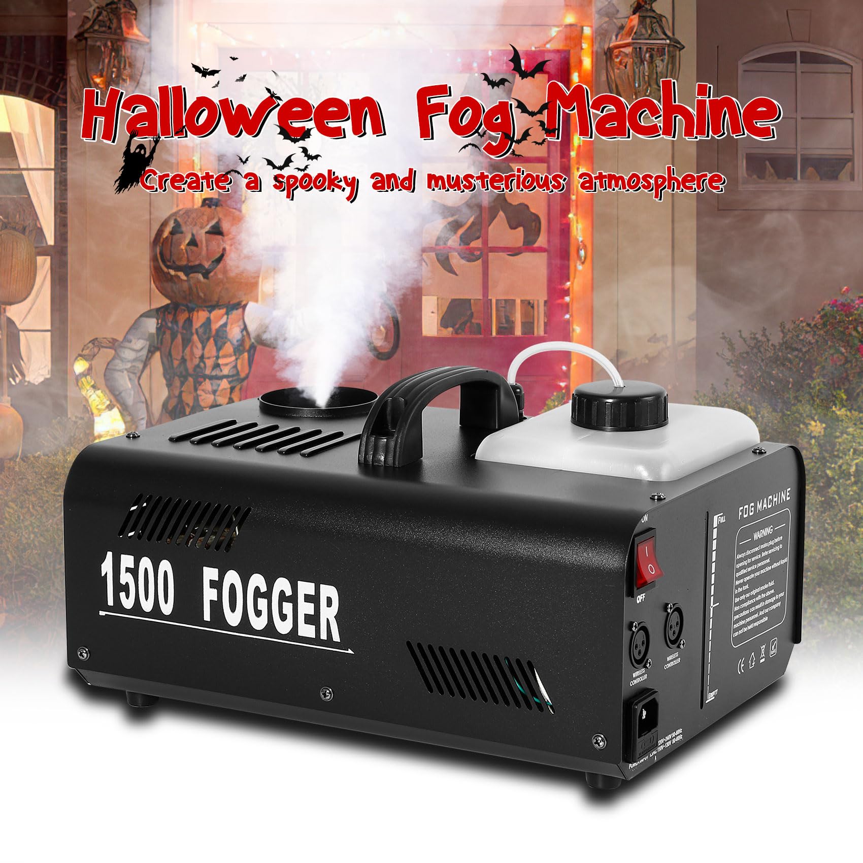 TCFUNDY 1500W Fog Machine 2PCS Vertical Smoke Machine Stage Fogger with Remote control for Halloween Wedding Disco Club Christmas Party DJ Performance