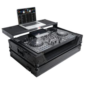 ProX XS-XDJRX3WLTBL ATA Flight Case For Pioneer DDJ-REV5 XDJ-RX3 DJ Controller w/Laptop Shelf, 1U Rack Space & Wheels Black