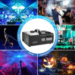 TCFUNDY 1500W Fog Machine 2PCS Vertical Smoke Machine Stage Fogger with Remote control for Halloween Wedding Disco Club Christmas Party DJ Performance