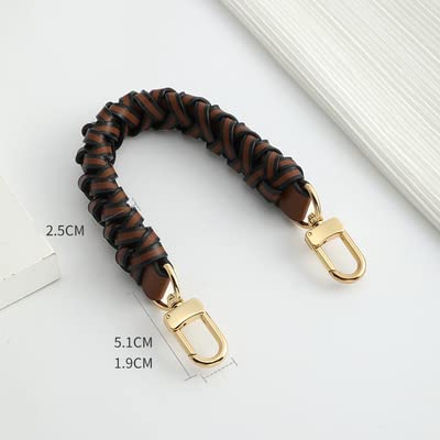 SMART DK Genuine Leather Braided Handle Compatible with Neonoe Strap for Metis Noe BB NM Beaubourg Hobo (BROWN)