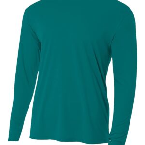 Apparel Globe Men's Cooling Performance Long Sleeve T-Shirt, Teal, X-Large