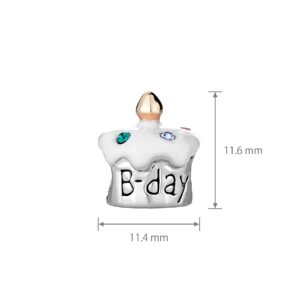 Chili Jewelry Happy Birthday Cream Cake Charm Compatible With Pandora Charms Bracelets