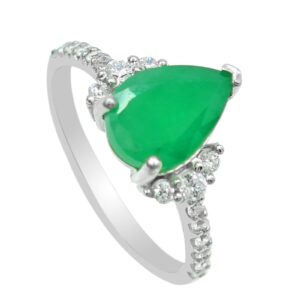 Natural 11X8 MM Green Emerald Gemstone Ring 925 Sterling Silver May Birthstone Art Deco Ring Women Engagement Ring Wedding Gift For Her (Sterling Silver, 11.25 US)