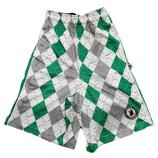 Flow Society Mens Grey & Green Argyle Attack Short with Pockets