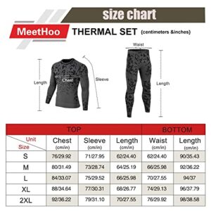 MeetHoo Men's Thermal Underwear Set Seamless Compression Base Layer Winter Gear Sports Long Johns Bottoms, Black, Large