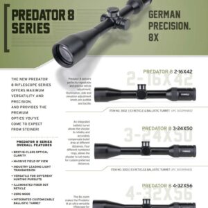 Steiner 3003 Predator 8 3-24x50mm E3 Reticle & Ballistic Turret