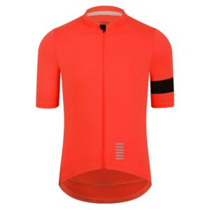 risesbik cycling jersey men zipper pocket short sleeve lightweight aero race fit road bike jersey shirt cuff stitching (orange/black, m)