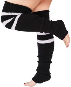 plus size leg warmers for women, long leg warmers thigh high leg warmers socks, over knee high footless socks knit leg warmers