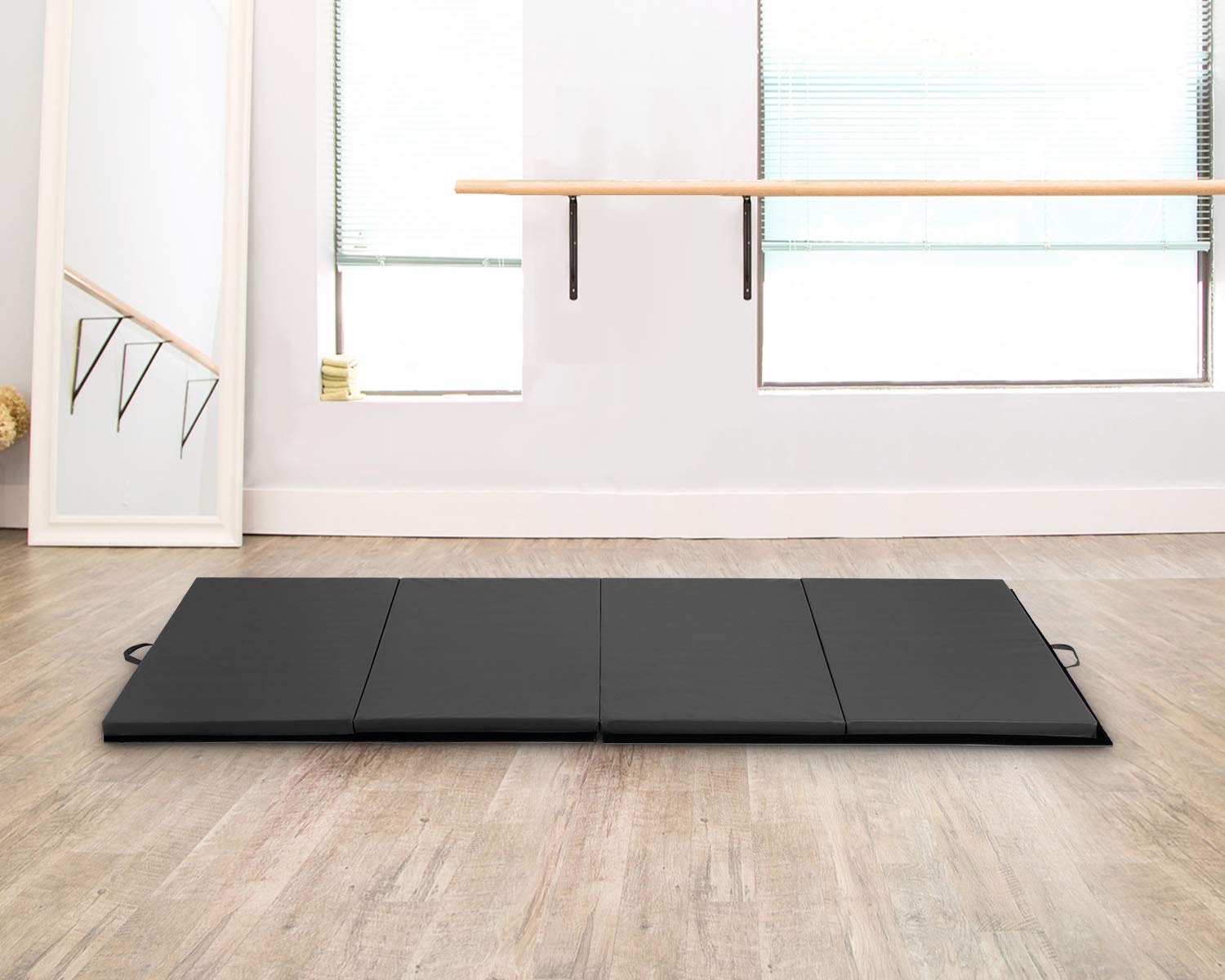 Tumbling Mats for Gymnastics for Home 4'X10'X2" Gym Exercise Pad with Carrying Handles Folding Exercise Mat for Yoga,Stretching,Workouts,Home Gym