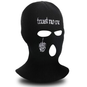 Winter Ski Mask for Men 3 Hole Balaclava Face Mask Full Face Mask Knitted Ski Mask Beanie Full Face Cover for Men Women Sport (Black)