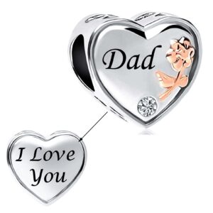 chili jewelry rose heart love dad charm compatible with pandora charms bracelets