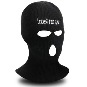 Winter Ski Mask for Men 3 Hole Balaclava Face Mask Full Face Mask Knitted Ski Mask Beanie Full Face Cover for Men Women Sport (Black)