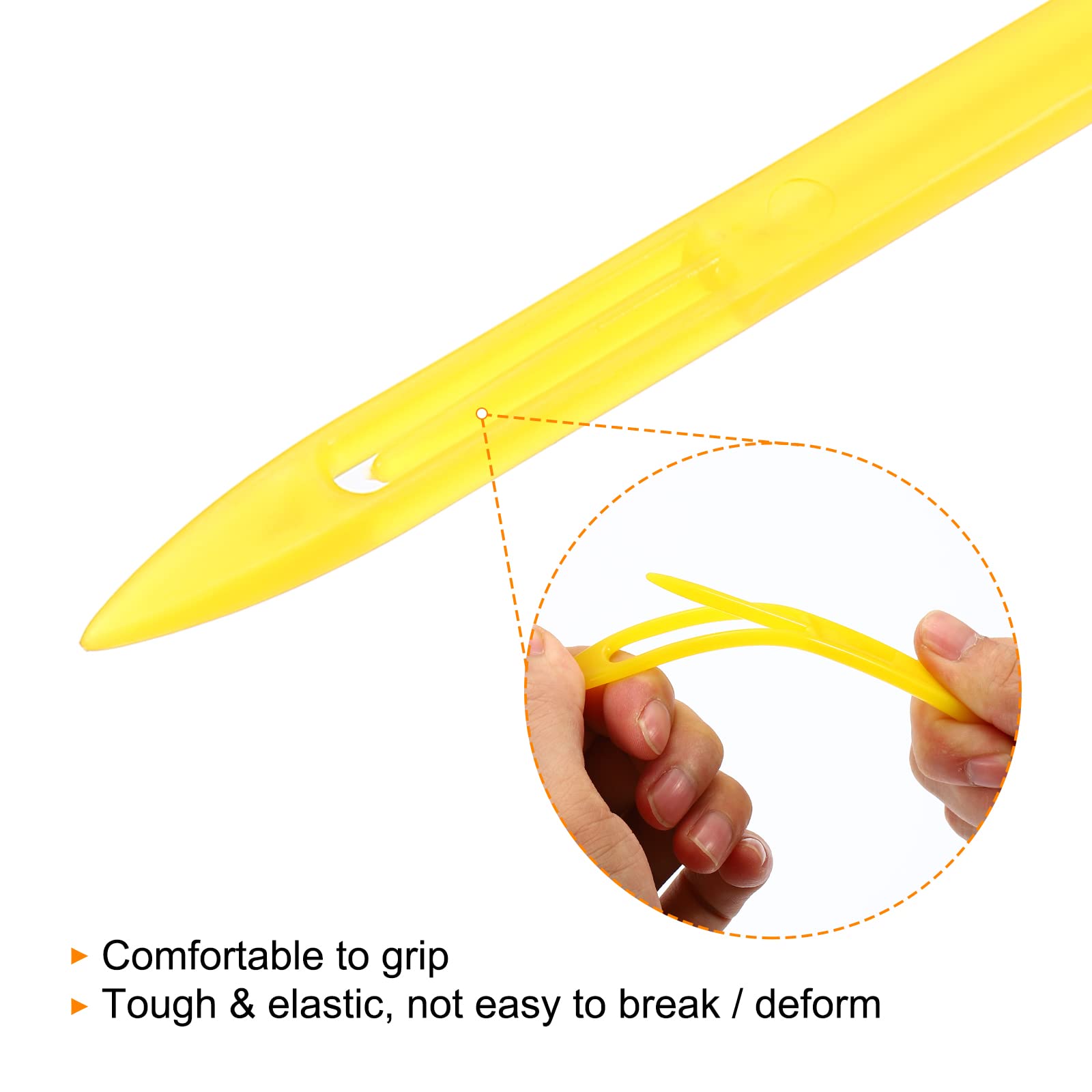 PATIKIL Netting Needle Shuttles 1#, 20 Pack Plastic Fishing Net Repair Line Kit Mending Tool, Yellow