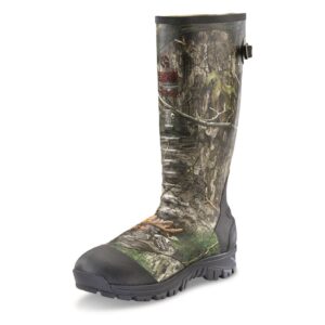 Guide Gear Men's Ankle Fit Camo Hunting Insulated Rubber Boots Waterproof Muck Rain Shoes, 1,600-gram Mossy Oak Country DNA 10D (Medium)