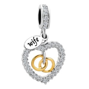 Chili Jewelry Heart Love Rings Charm for Wife Compatible With Pandora Charms Bracelets