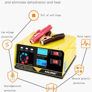 12V 24V Car Battery Charger, 15A Lead-Acid Lithium Battery Charger, Smart Trickle Charger Maintainer, Deep Cycle Battery Repair Charger Automotive Desulfator for Car Motorcycle Truck Boat Lawn Mower