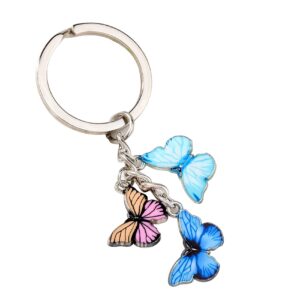 Dearanswer Butterfly Pendants Keyring Cute Tassel Bag Charm Enamel Butterfly Keychain Purse Bag Hanging Accessories,Blue 2x13cm