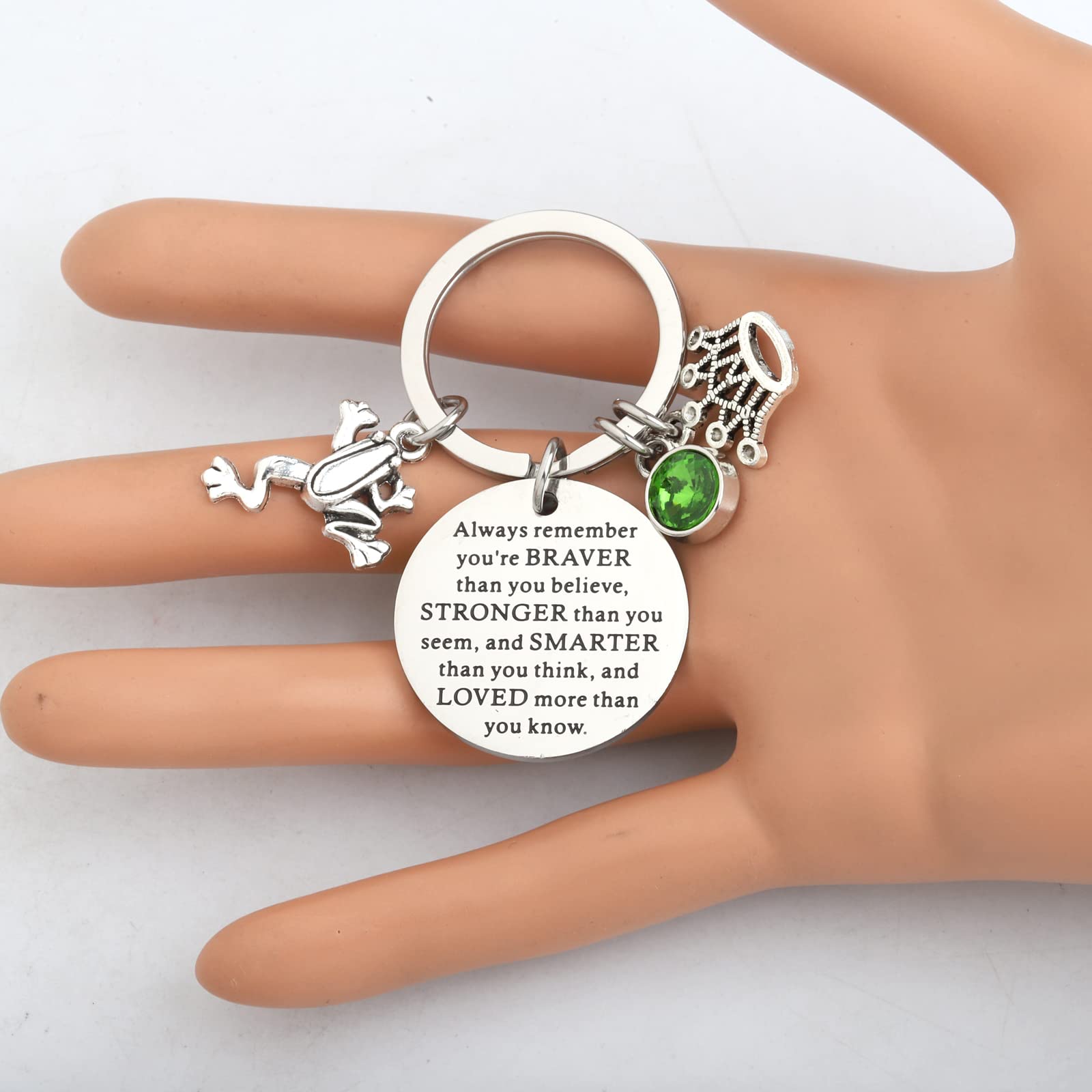 WSNANG Frog Inspired Gift You Are Braver Stronger Smarter Than You Think Keychain (P Frog Always KC)