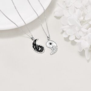 AXELUNA Yin Yang Necklace Sterling Silver Matching Couples Friendship Necklace Jewelry For Women Men Gift