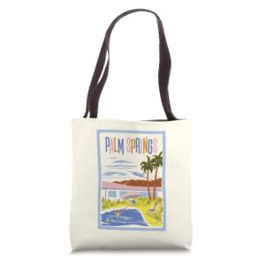 mickey mouse one : walt’s plane - travel poster palm springs tote bag