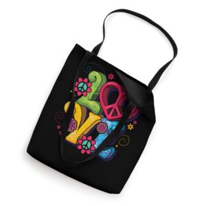 Love Peace Symbol Flower Power Hippie Floral Peace Sign Tote Bag