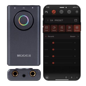 MOOER 5W GCA5 Bedroom Bluetooth Speaker built in Batteries, Instruments Input, Bundled with MOOER Prime P1 Intelligent Pedal to unlock massive tones and guitar practice tool