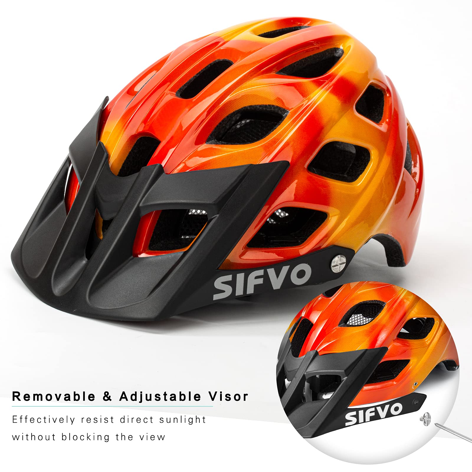 Kids Bike Helmet, SIFVO Kids Helmet Boys and Girls Bike Helmet for Kids Ages 6+ Youth Bike Helmet with Visor Safe and Stylish Adjustable 52-58cm