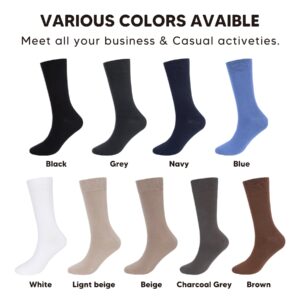 BampooPanPa Men's Max Cushioned Crew Socks, 4 Pair Comfortable Crew Men Socks, Seamless Stretchy Casual Sports Socks, Brown(4 Pairs),9-11