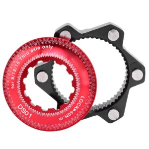 ZPSHYD Bike Brake Center Lock, Bike Hub Adapter Set Bicycle 6 Bolts Disc Brake Rotor Adapter Bike Accessory Tool (Red +Black)