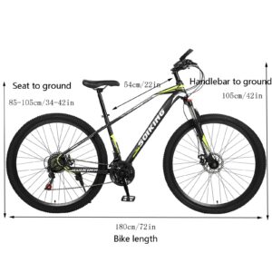 Tengma 29-Inch 21-Speed High Carbon Steel, Front and Rear Disc Brake Mountain Bike Ladies 26 Bicycle