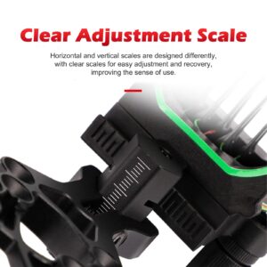 Ruiqas Aluminum Alloy Compound Bow Sight 5 Pins 0.019'' Bow Sight with Sight Light Archery Accessory