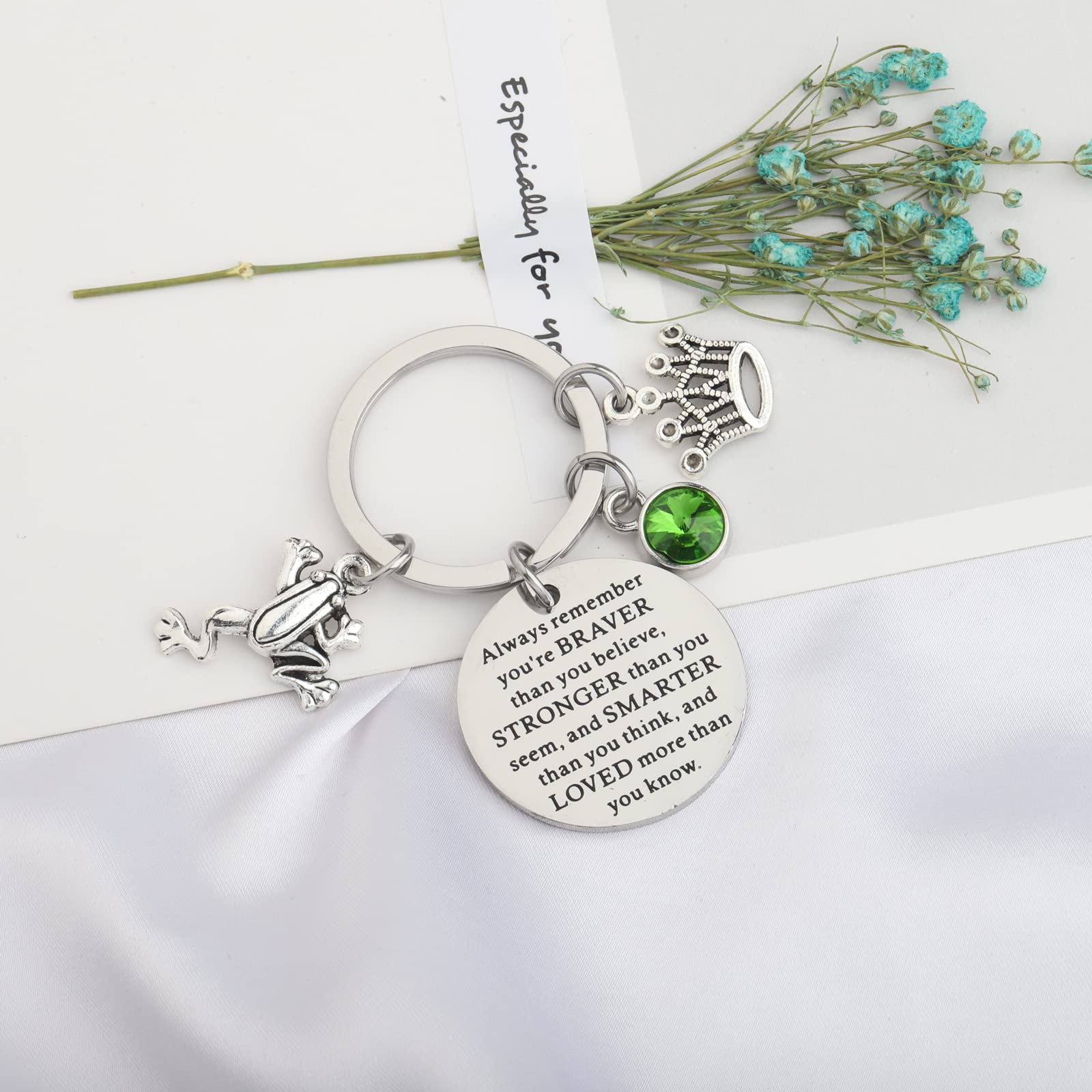 WSNANG Frog Inspired Gift You Are Braver Stronger Smarter Than You Think Keychain (P Frog Always KC)