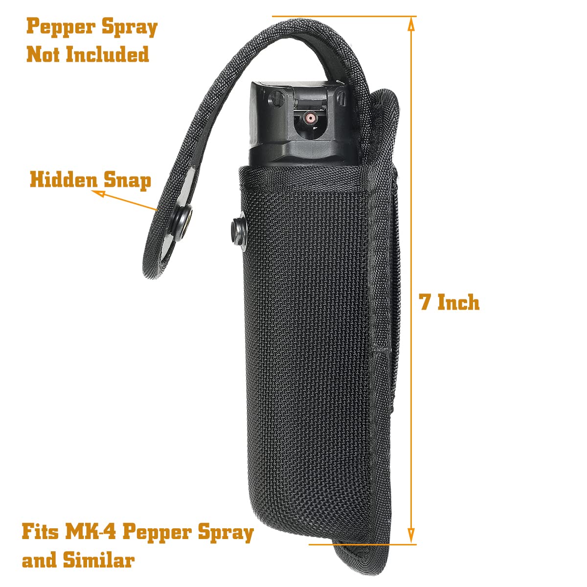 SdTacDuGe Molded OC/Mace Spray Pouch for Duty Belt, OC Spray Holder Pouch with Removable Top Cover and Hidden Snap,Top Flap Police Duty OC Pepper Spray Holder MK3 or MK4 and Similar