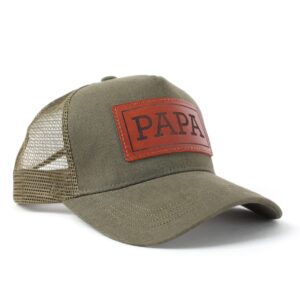 papa hat，leather patch hat papa for papa baby announcement gift for papa olive