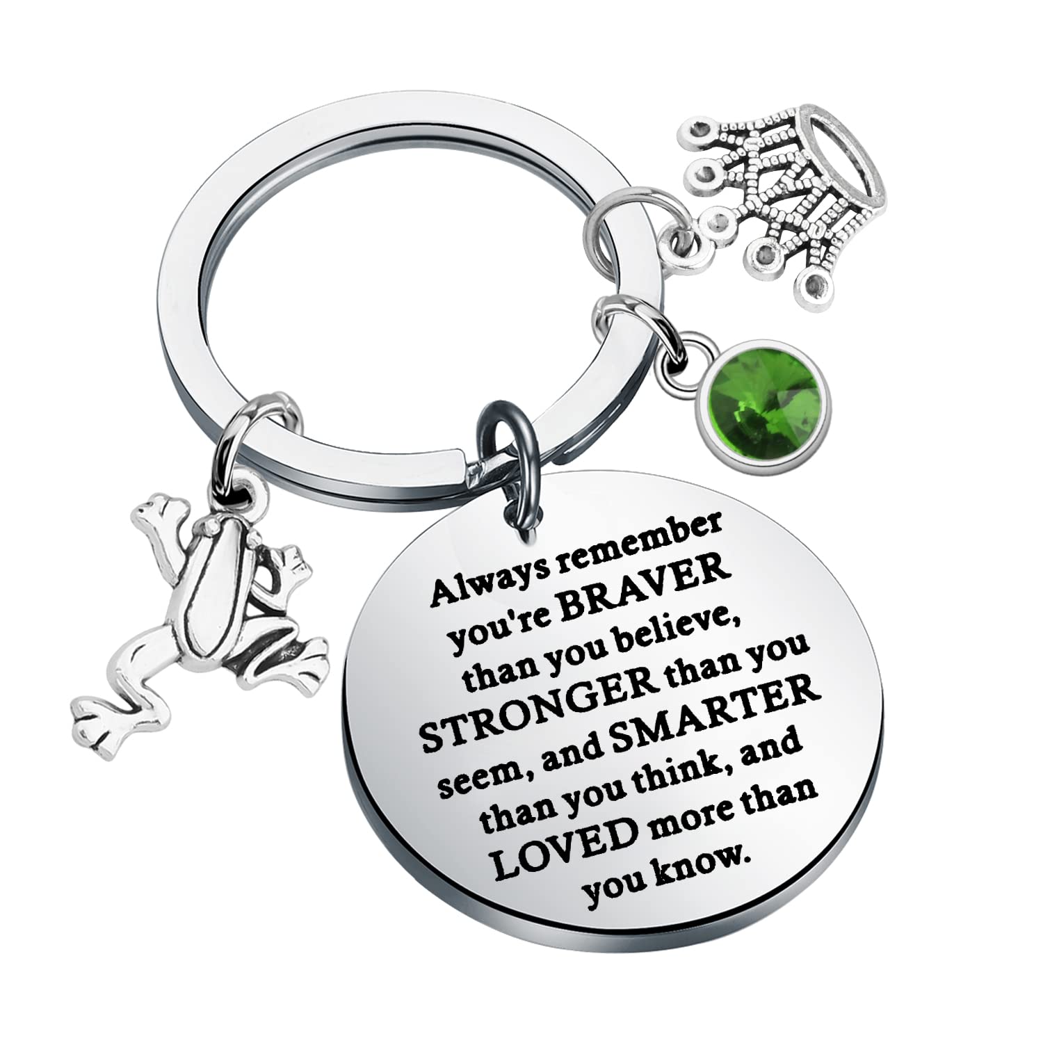 WSNANG Frog Inspired Gift You Are Braver Stronger Smarter Than You Think Keychain (P Frog Always KC)