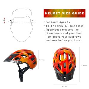 Kids Bike Helmet, SIFVO Kids Helmet Boys and Girls Bike Helmet for Kids Ages 6+ Youth Bike Helmet with Visor Safe and Stylish Adjustable 52-58cm