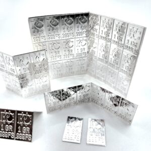 6 One Grain Pure Silver Bars .999 Fine Silver