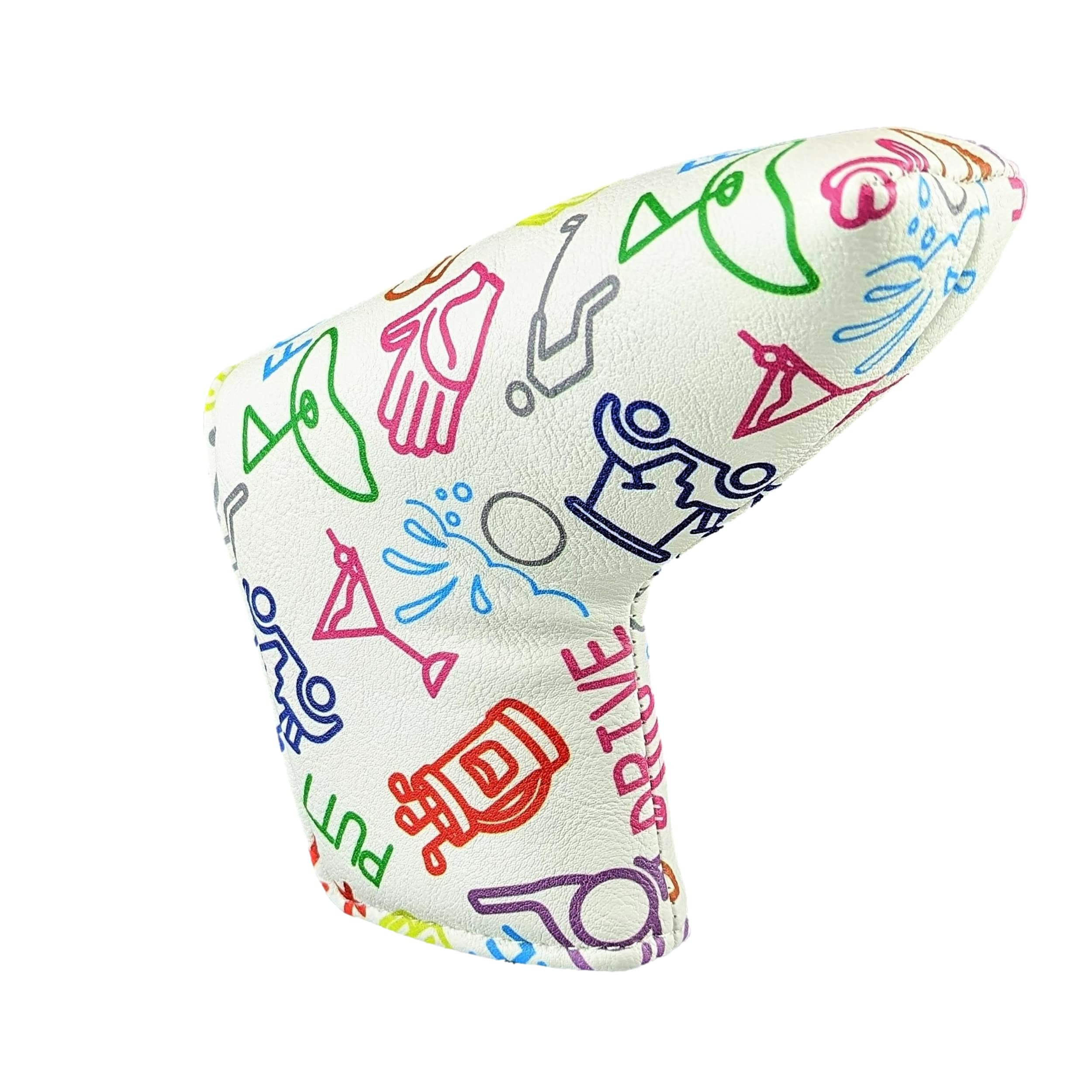 Foretra - Limited Edition Golf Icons Pattern Putter Headcover Quality PU Leather Magnetic Closure for Blade Style Putters