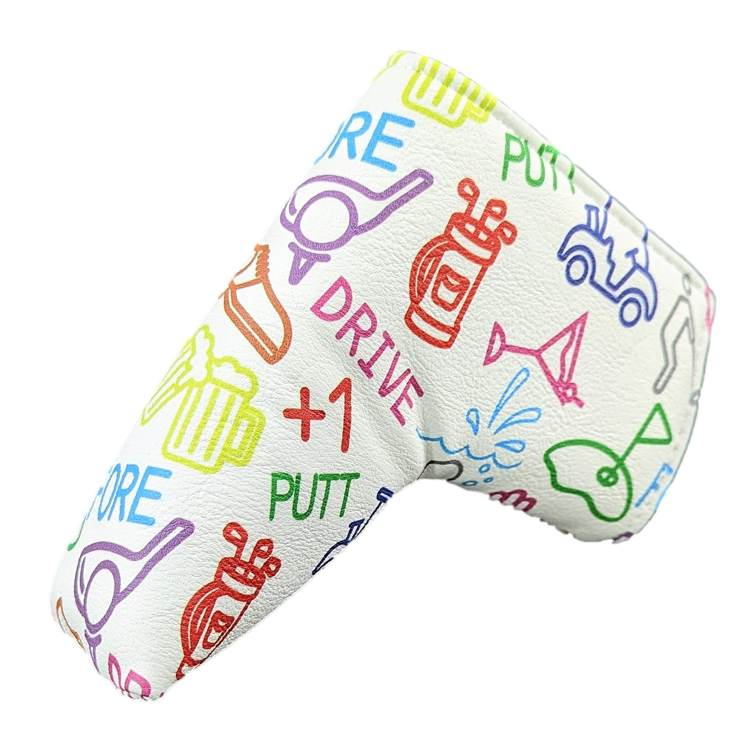 Foretra - Limited Edition Golf Icons Pattern Putter Headcover Quality PU Leather Magnetic Closure for Blade Style Putters