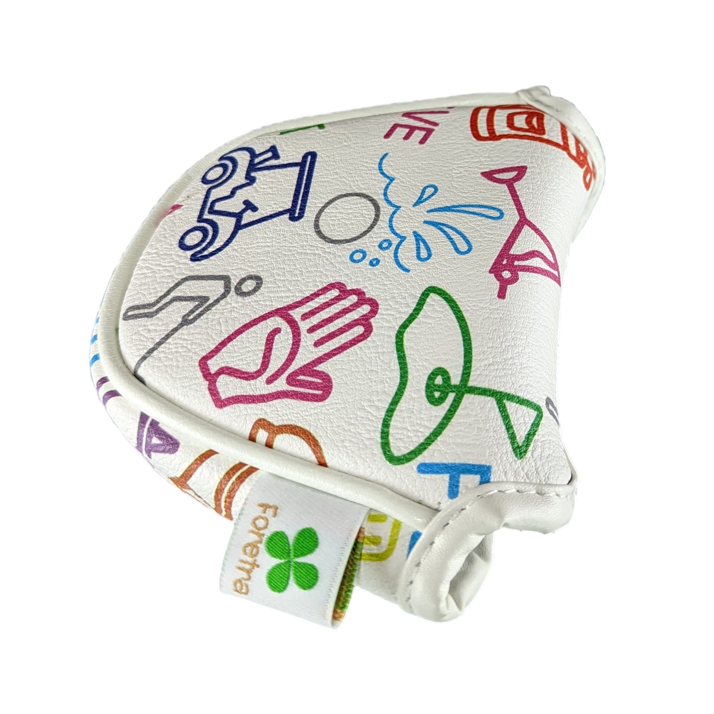 Foretra - Limited Edition Golf Icons Pattern Putter Headcover Quality PU Leather Magnetic Closure for Mallet Style Putters