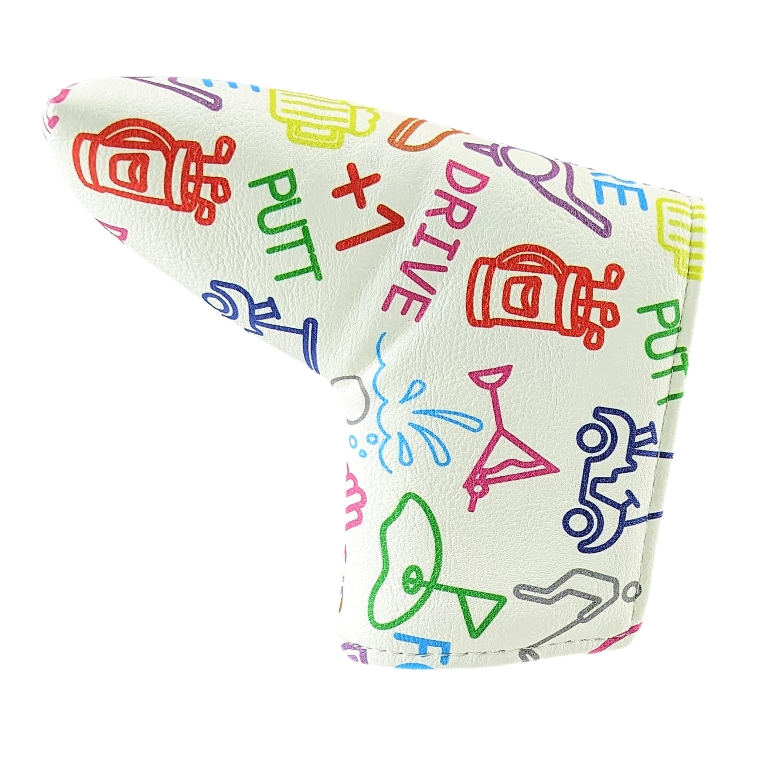 Foretra - Limited Edition Golf Icons Pattern Putter Headcover Quality PU Leather Magnetic Closure for Blade Style Putters