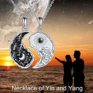 AXELUNA Yin Yang Necklace Sterling Silver Matching Couples Friendship Necklace Jewelry For Women Men Gift