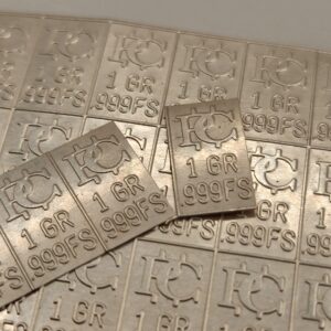 6 One Grain Pure Silver Bars .999 Fine Silver