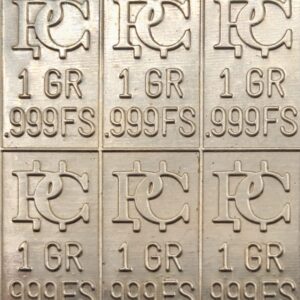 6 One Grain Pure Silver Bars .999 Fine Silver